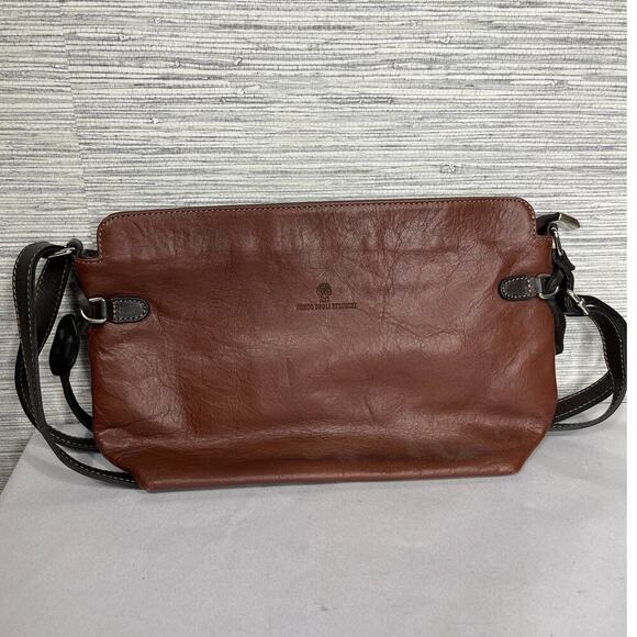 Borgo Degli Etruschi Brown Leather Shoulder Bag - Picture 1 of 11
